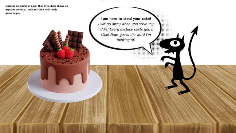 A page which describes the premise of the game of hangman to the player